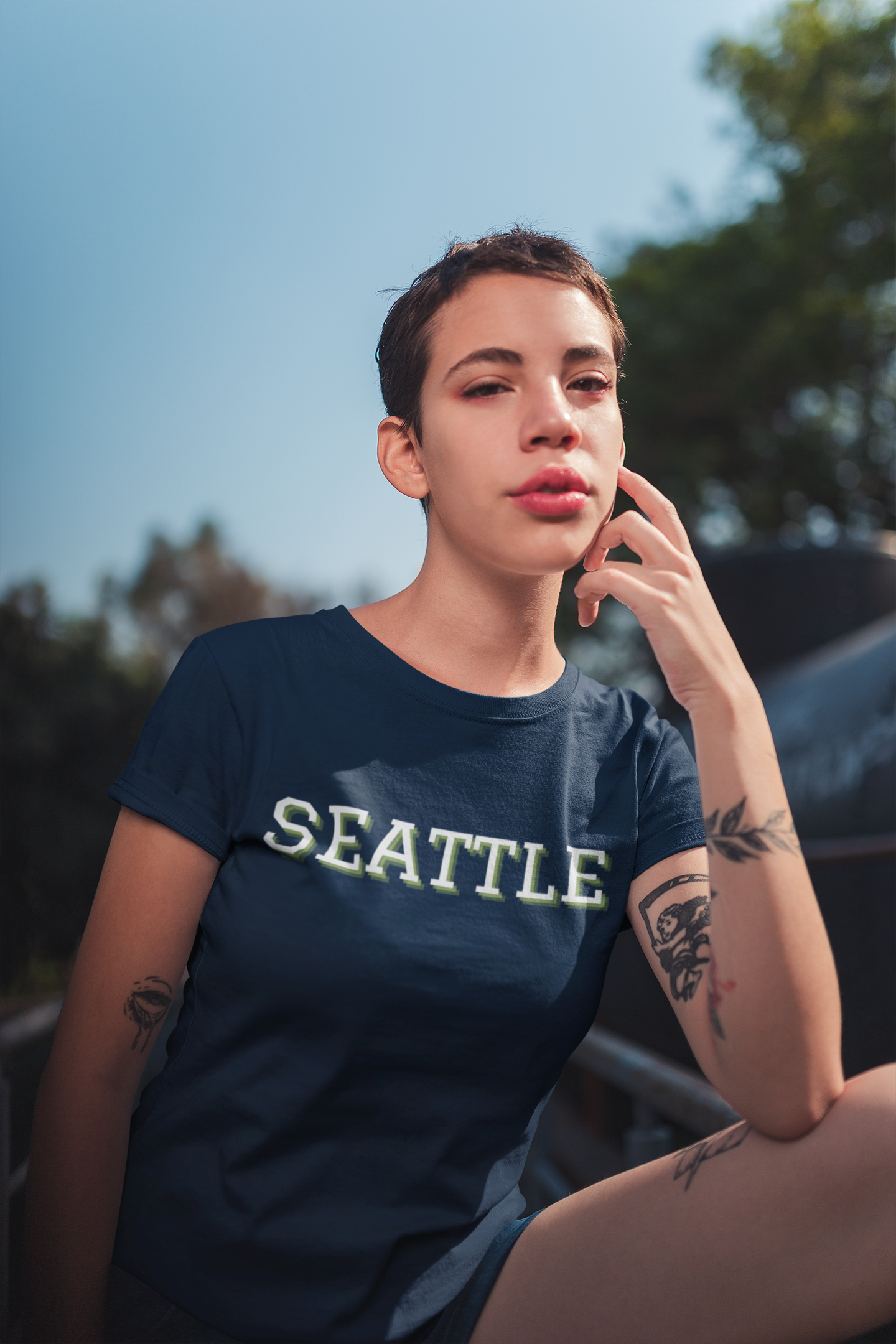 Seattle Hawks, Washington Metcalf Football Tee