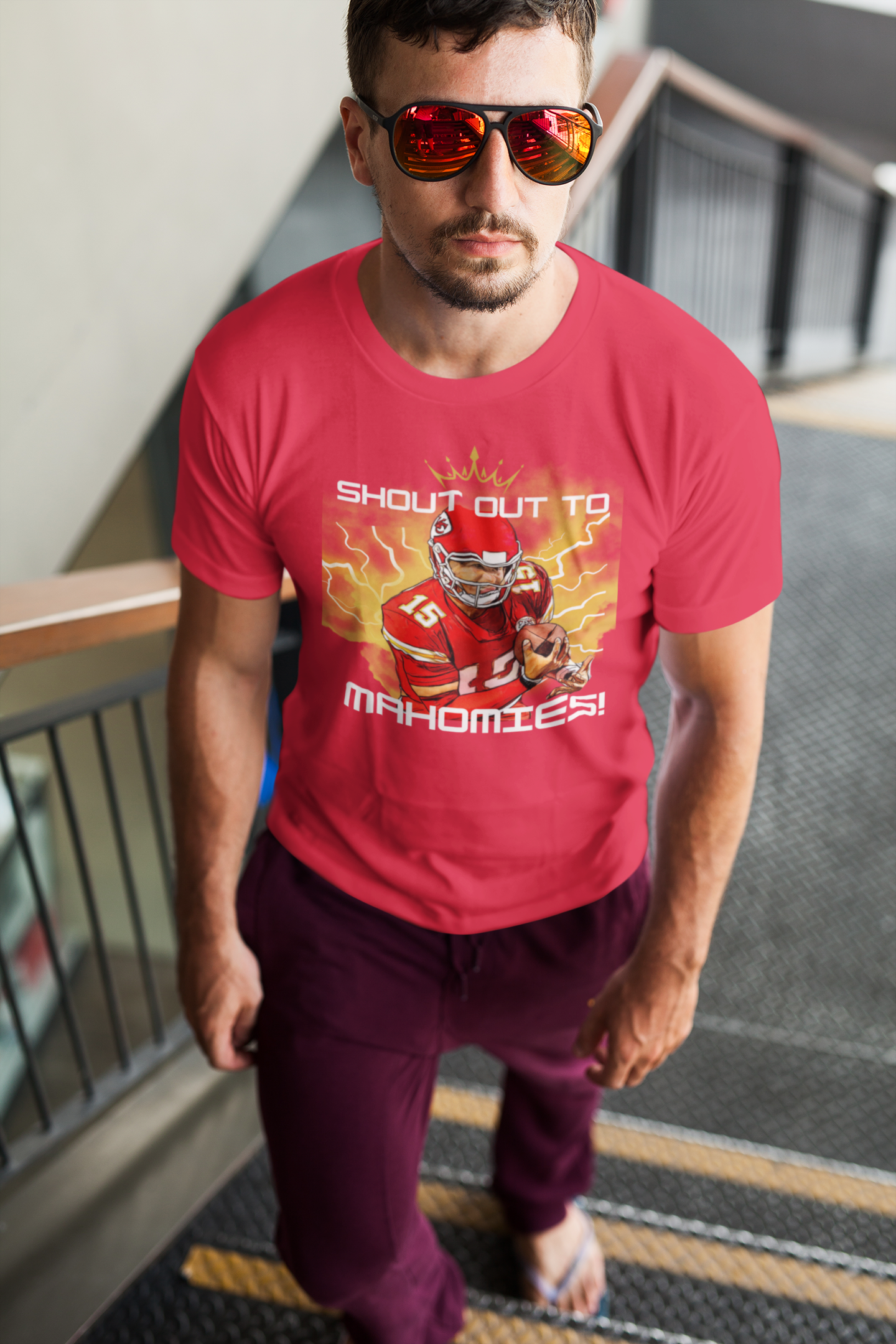 Mahomes Pat Shout Out, Kingdom Kansas City Arrow, Chief Pat Mahomes Tee