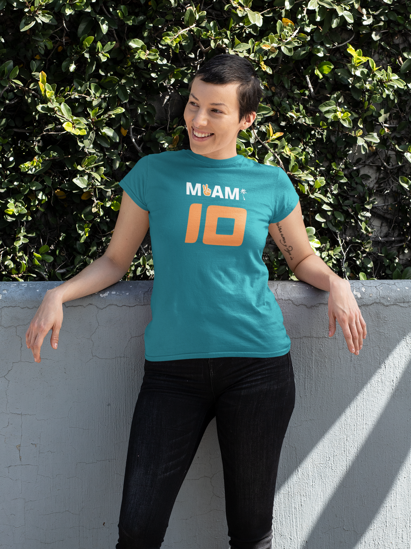 Miami Phins Football, Tua and Tyreek Dolphin, Cheetah Tee